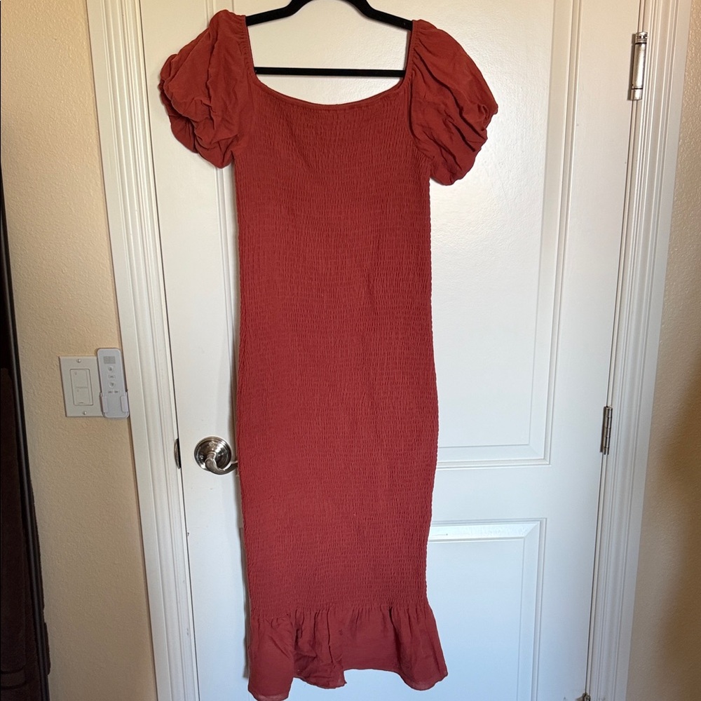 Baltic Born rust shirred Bodycon maternity dress WORN ONCE